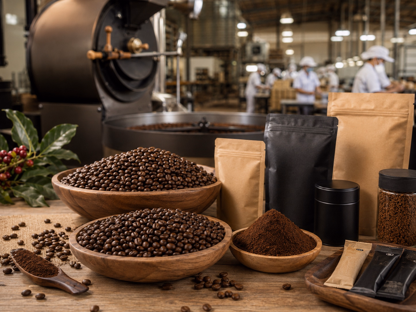 private label coffee packaging development for international coffee buyers