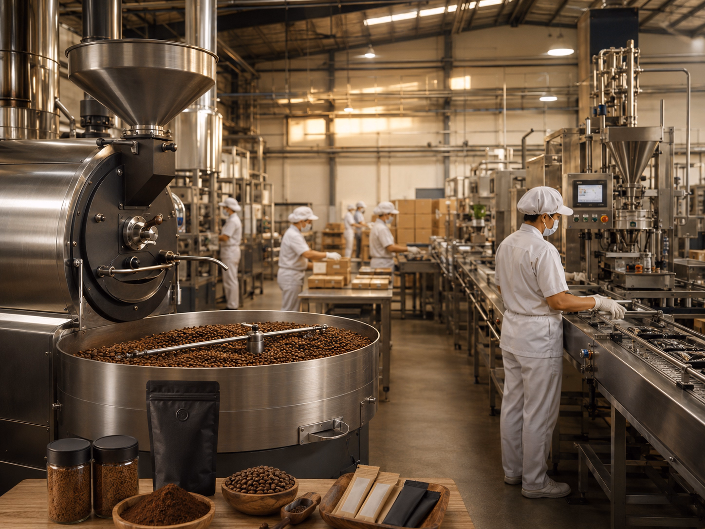 vietnamese coffee manufacturing facility for roasted ground and instant coffee production