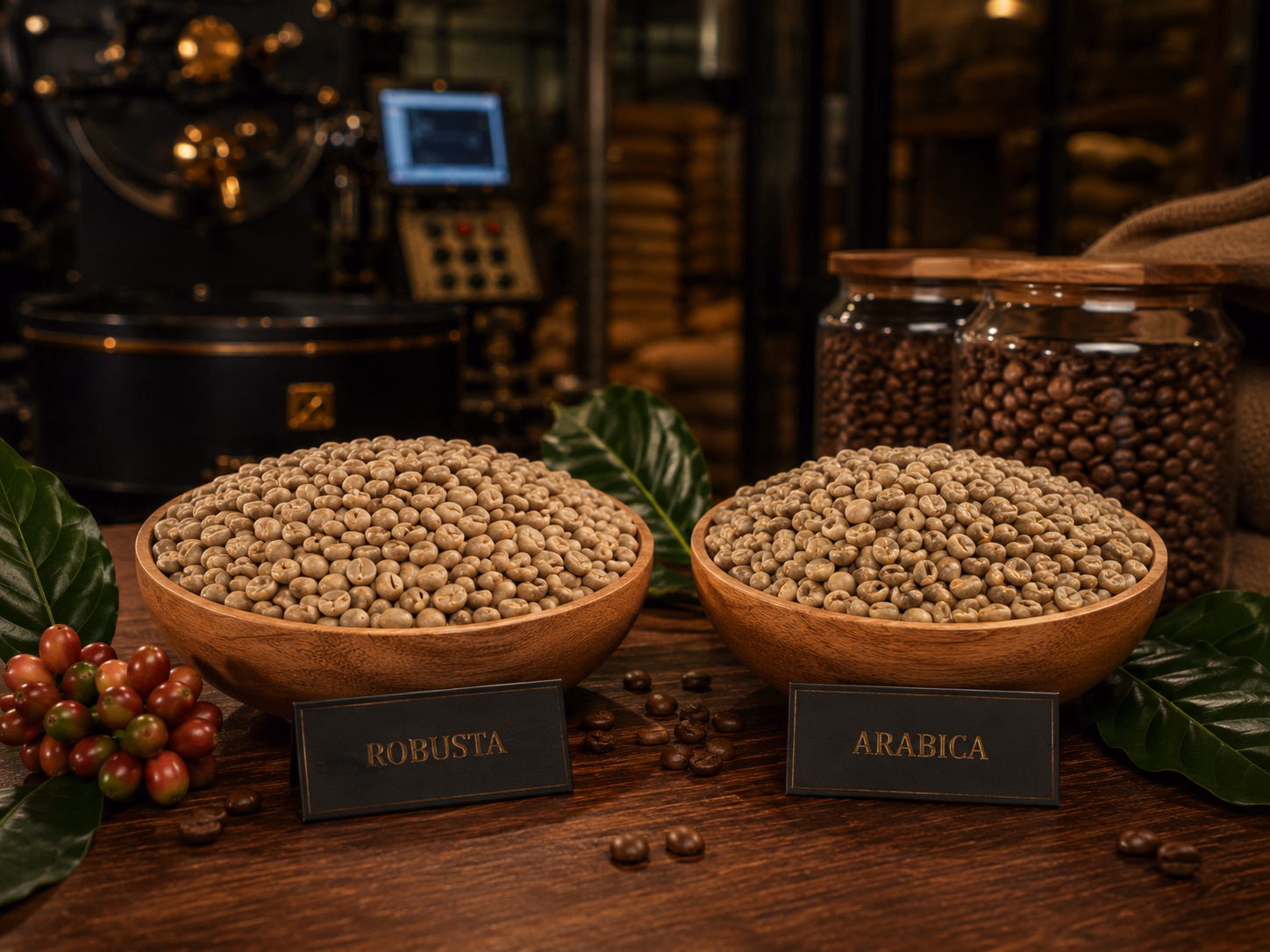 hạt cà phê robusta và arabica dùng để phát triển thương hiệu cà phê riêng