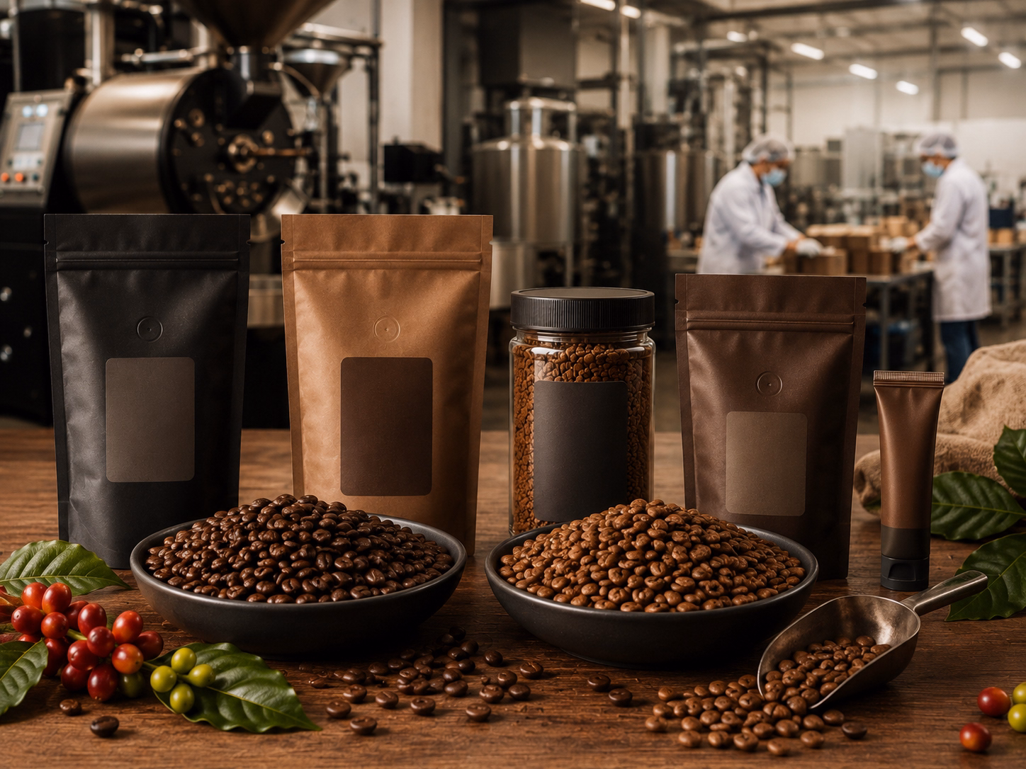 hạt cà phê robusta và arabica dùng trong sản xuất cà phê thương hiệu riêng