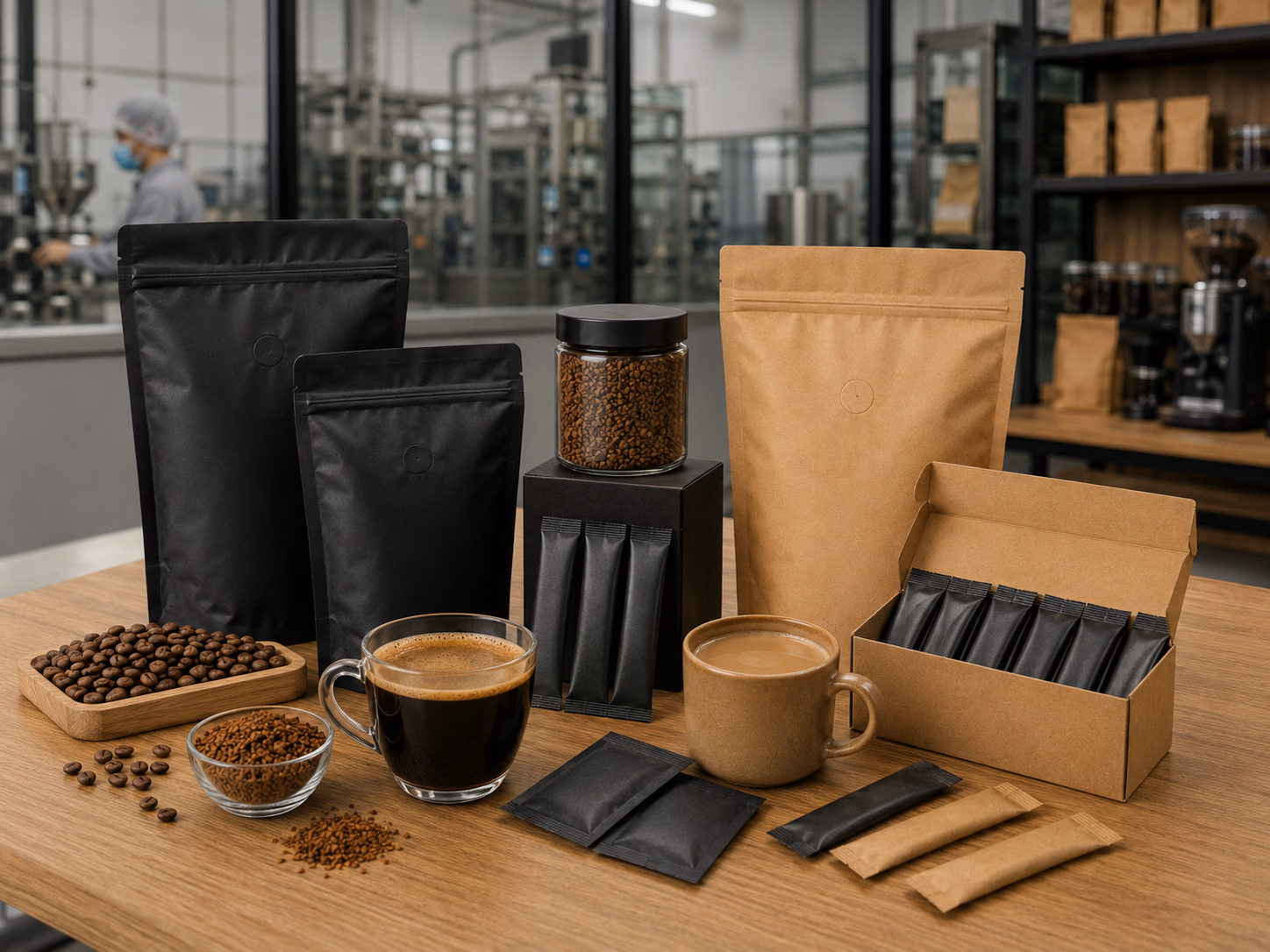 private label instant coffee stick packs and sachets