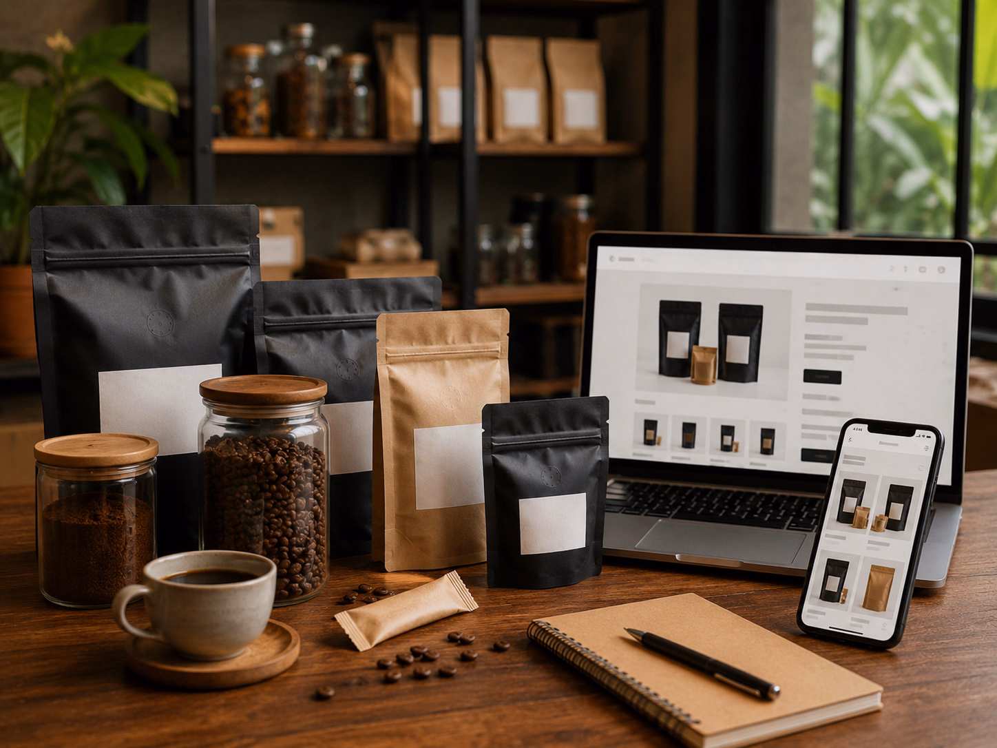 sản phẩm cà phê thương hiệu riêng bán trên website và sàn thương mại điện tử